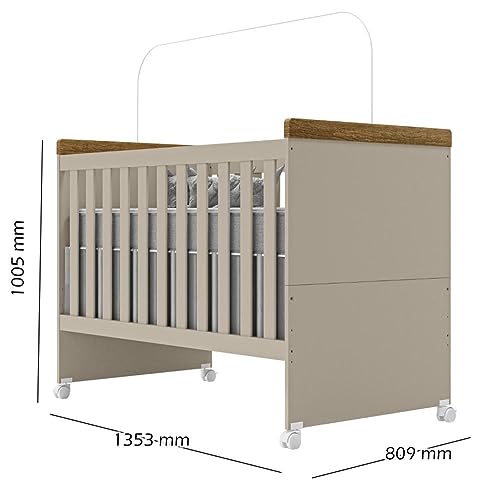 Jogo De Quarto Infantil Livia Com Berço Mini Cama Cômoda e Roupeiro Canaã