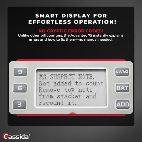 Image of Cassida Advantec 75UM Heavy Duty Bill Counter, 4 Speeds, Ultraviolet and Magnetic Detections (Advantec 75 UV /MG)