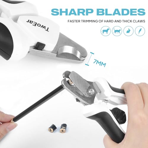 TwoEar Dog Nail Clippers with Light, Dog Nail Trimmers with Quick Sensor & Safety Guard, Razor Sharp Blade, LED Pet Nail Clippers/Dog Toenail Clippers for Medium Large Dogs, Black - Thumbnail 3