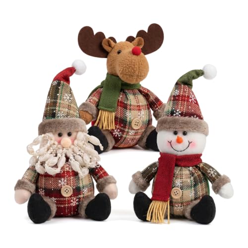 Image of Mtbricey 3 Pcs Christmas Gnome Plush Doll Cute Sitting Santa Claus Dolls