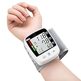 Tensiómetro Digital de Muñeca Profesional - Esfigmomanómetro Electrónico con Pantalla LCD Grande, Memoria Dual (2x90), Lectura por Voz y Batería Recargable