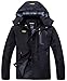 Wantdo Men's Windbreaker Raincoat Breathable Softshell Hiking Jacket Black US XL