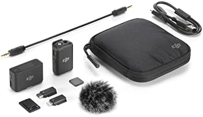 DJI Mic (1 TX+1 RX), Mikrofon bezprzewodowy, zasięg 250 m, kompaktowy i ultralekki, czas nagrywania 14h, mikrofon bezprzewodowy do komputera, iPhone'a, aparatów, YouTube, vlogów, transmisji na żywo