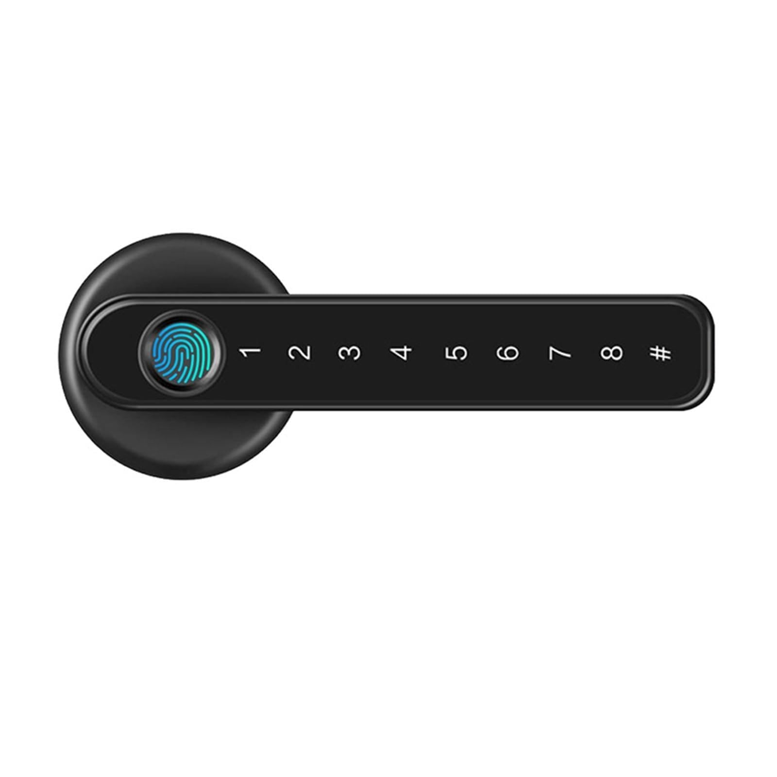 CVFRDD Smart Door Knob, Super Security Fingerprint Door Lock Smart Keyless Entry Biometric Keypad Password Lever Handle App Control Electric Keyless Entry Door Handle(APP Black)