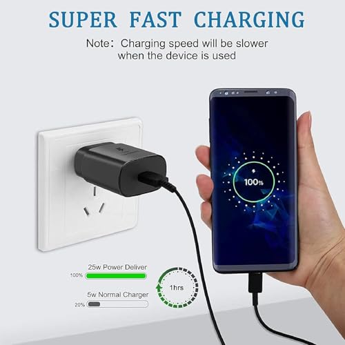 Image of Original 25W type C to C Cable Compatible for Samsung S21+ / S21 Ultra / S20+ / S20 Ultra (Black Only Cable)