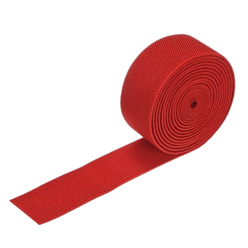 M METERXITY Elastic Bands for Sewing, 1-1/5" 4 Yards Roll of High Elasticity Knit Elastic Spool, Elastic for Sewing Waistband/Wigs/Pants/Crafts DIY Stretchy Ribbon [Red]