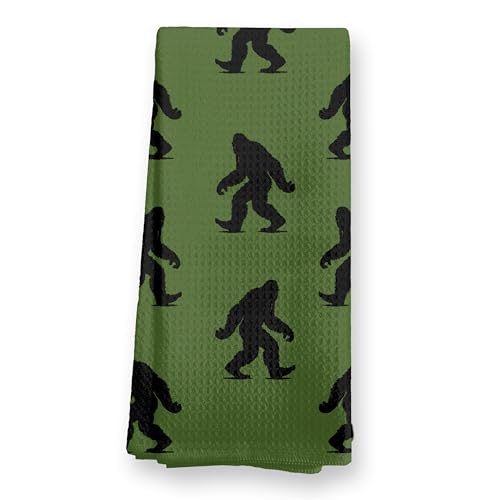 TopXmai Abstract Retro Sasquatch Kitchen Towels, Sasquatch Gifts Dish Tea Towels for Kitchen Decor, Gifts for Hiking Camping Lovers Hand Towel for Bathroom Decor, 16x24 Inch,C084-MJ-ZH
