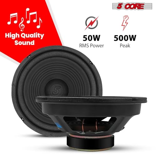 5 CORE Subwoofer 500 Watt Car Sub Woofer Speaker 4 Ohm w Deep Bass Replacement Component Subwoofers for Auto Truck Vehicle (WF 8\"-890 4PC, 08 CW)