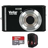 Vivitar Vivcam F340 14.1 MP 2.4' LCD Screen Camera and Camcorder - Black with Deco Gear Point and...
