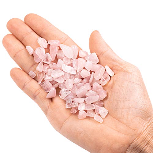 Uu Unihom Rose Quartz Tumbled Chips Stone Crushed Crystal Quartz Irregular Shaped Stones For Home Decorative Stones Vases Plants Succulents Cactus 1Pound(About 460 Gram) #TOP1