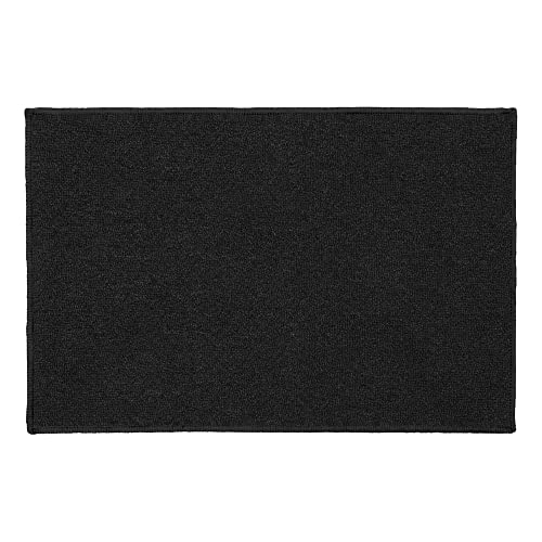 JVL Eden Machine Washable Latex Backed Doormat, 40x60cm, Black