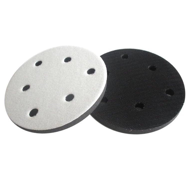 Almohadilla De Interfaz Suave De 5 ", 6 Agujeros, 125mm, Almohadilla De Disco De Espuma Suave Con Gancho Y Bucle Para Amortiguar Y Proteger La Almohadilla De Lijado (paquete De 5)