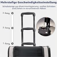 Galatée Reisetasche Für Hunde Mit Abnehmbaren Rollen, Von Fluggesellschaften Zugelassene Transportbox Für Haustiere, Faltbare Katzentasche Mit Atmungsaktivem Netz, Kinderwagen Für Haustiere(Schwarz) – Ansicht 3