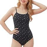 CutiePlusU Cotton Button Crotch Adult Onesie Bodysuit Pajamas Romper- Flower World Black XL