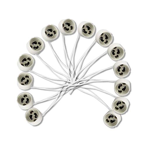 DEMASLED 50 Pack GU10 Ceramic Socket Base Holder with 5.12 inch (13cm) Silicone Wire, Lamp Connector for LED, Halogen, and CFL Bulbs, Dimmable Light Socket for Ceiling and Track Fixtures by DEMASLED - Used condition - Image 4