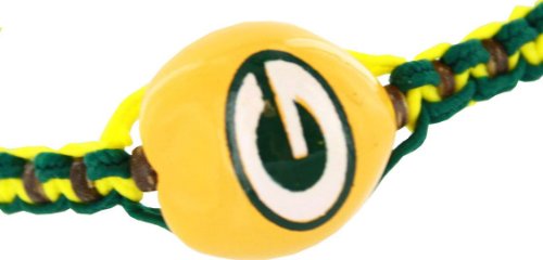 NFL Green Bay Packers Go Nuts Kukui Nut Macrame Bracelet