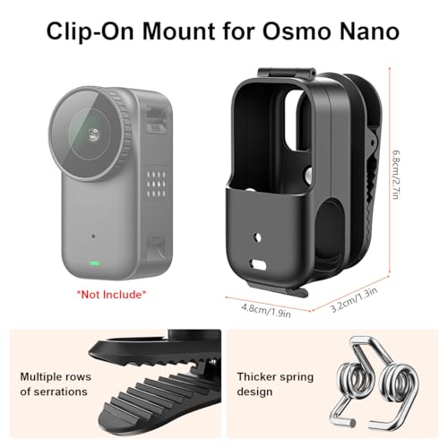 Image of ZORBES Backpack Clip for DJI Osmo Nano, 360Rotation Horizontal-Vertical Backpack Hat Compatible with DJI Osmo Nano Accessories Quickly Release Mount Camera Clip for Shoulder Strap, POV, Travel