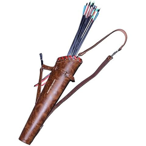 Traditional Leather Archery Quiver - Arrow Holder - Arrow Quiver - Black Quiver - Brown Quiver - Sage Quiver - Back Quiver Bow Arrow Holder - Handmade Leather Quiver Gift for him (1316 Tiger) Cover