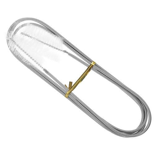 SOLUSTRE High Density Bristles Tube Brush Round Cleaning Brush for Fish Tank Aquarium Sink Drain Flexible Stainless Steel Rod