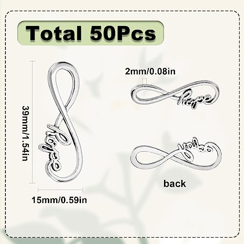 SUNNYCLUE 1 Box 50Pcs Infinity Connectors Infinity Link Charms Infinity Connector Charm Number 8 Charm Hope Symbol Love Connector Charms for jewellery Making Charms DIY Earring Necklace Bracelet Craft - Image 2
