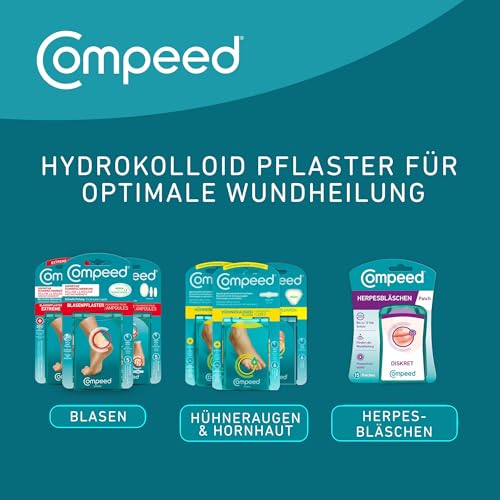 Compeed Blasenpflaster Mixpack – Hydrokolloid-Pflaster in verschiedenen Größen – gegen Blasen an Fersen, Zehen und für kleine Blasen, 5 Pflaster