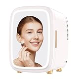 EENOUR 12L Skincare Fridge with Drawer & LED Mirror, Beauty Mini Refrigerator Eco & Quiet for Bedroo