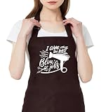 GXVUIS I Give The Best Blowjobs Barber Apron with 2 Pockets Hair Stylist Waterproof Adjustable Bib Apron Hairdresser Gift Brown