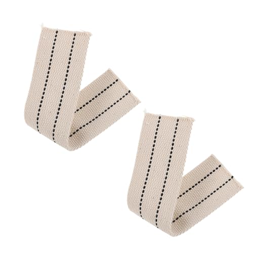 FUNOMOCYA 2 Pièces Lot de 2 Mèches Plates Tressées en Coton 5 Cm X 22 Cm pour Lampes à Huile, Lanternes de Camping et Brûleurs à Pétrole – Remplacement Solide et Combustion Stable pour Usage