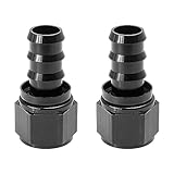 X AUTOHAUX 2pcs 6061 Aluminum AN12 Straight Push Lock Hose Fitting End for Car Fuel Line