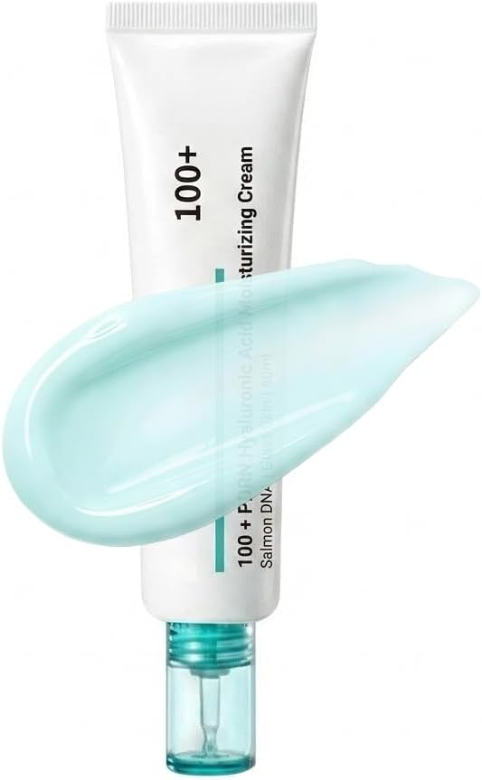100 + PDRN Hyaluronic Acid Moisturizing Cream – Lightweight, Non-Greasy Hydrating Face Moisturizer with Salmon DNA for Glass Skin, Skin Firmness & Barrier, Deep Hydration, Korean Skincare 60ml