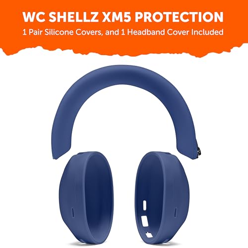 WC ShellZ XM5 - Protective Headphone Exterior Shell & Headband Covers for Sony WH1000XM5 Made by Wicked Cushions | Made with Premium Silicone | Blue by WC - Image 6