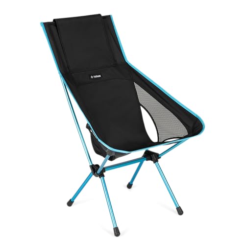 Image of Helinox Sunset Chair (re), Packable Outdoor Furniture, Summer Vacation Holiday Seat, Foldable, Lightweight High-Back Comfort, Sustainable Eco-Friendly Materials Weighing 3.66 lbs(1.6 kg), Black