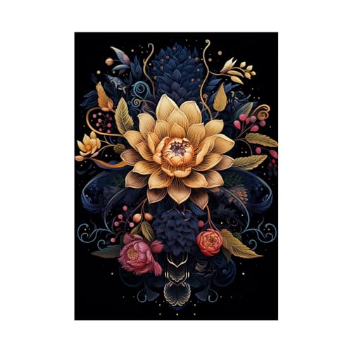 Peinture d'art floral sur toile de lin SIVAJI affiche murale 70x100cm pour cuisine et salon
