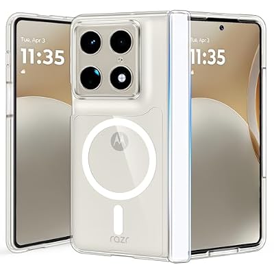 FNTCASE for Motorola Razr Fold Case: with Hinge Protection Magnetic Clear Cases Compatible with Magsafe Military Grade Drop Protective Shockproof Anti Yellowing Transparent Phone Cover