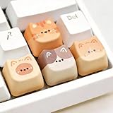 Tapbloom Artisan Keycaps, 4 Keys Cute Cat Custom Cover Caps for MX Mechanical Keyboard, Resin Handmade 1U Replacement for Esc Del Arrow Key (Cat Set)