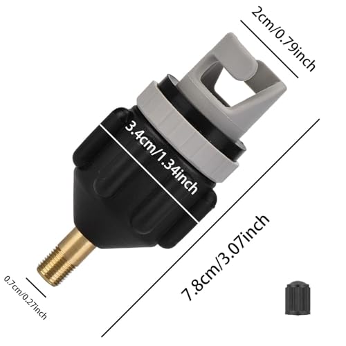 FIBOUND 1 opakowanie Adapter zaworu powietrza łodzi, adapter zaworu pompy Sup, konwerter pompy powietrza do nadmuchiwanego łodzi do nadmuchiwanego łóżka, nadmuchiwanej łodzi (czarny)