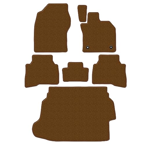 【厚さ20mm最高級マット】Aviles 新型 プリウス 60系 フロアマット + ラゲッジマット(01:HV・Z/Gスペアタイヤ無し車用, 04:無地 ブラウン)