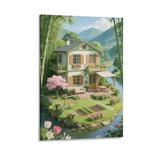 Décoration murale vintage poétique pour une ambiance de chambre apaisante 40x60