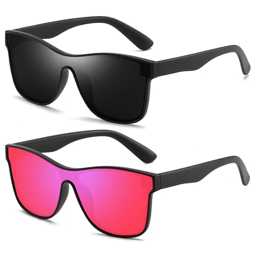 Image of DUBERY Fashion Polarized Sunglasses for Women Men 100% UV Protection Trendy Siamese Lens Shades D8030