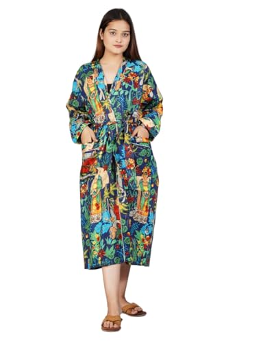 Image of Cotton Women Stylish Printed Kimono, Bath Robe,Night Wear Suit,Swim Wear, Night Dress, Beach Wear