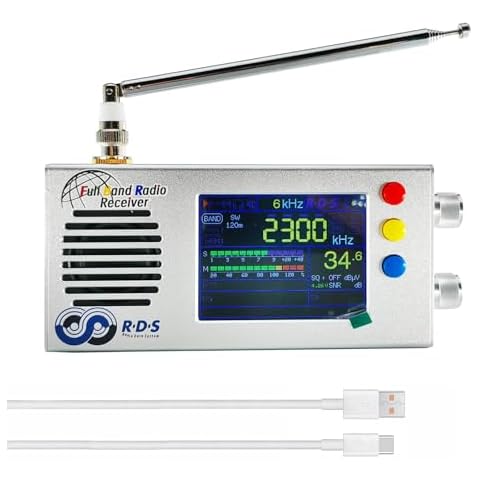 GOOZEEZOO TEF6686 V3.5 Portable Shortwave Radios Receiver LW/MW/SW/FM/AM/HF Full Band Radio Receiver Built-in 5000mAh Battery & 3.2inch Color Diplay AM：144KHz-27MHz FM: 65MHz-108MHz Cover