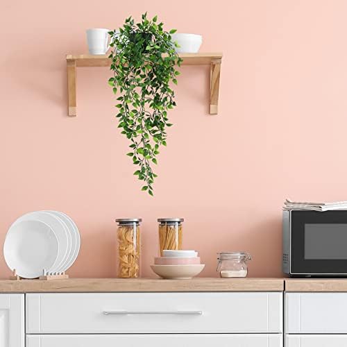 COCOBOO 2 Pack Artificial Hanging Plants Fake Potted Plants for Indoor Outdoor Shelf Wall Decor
