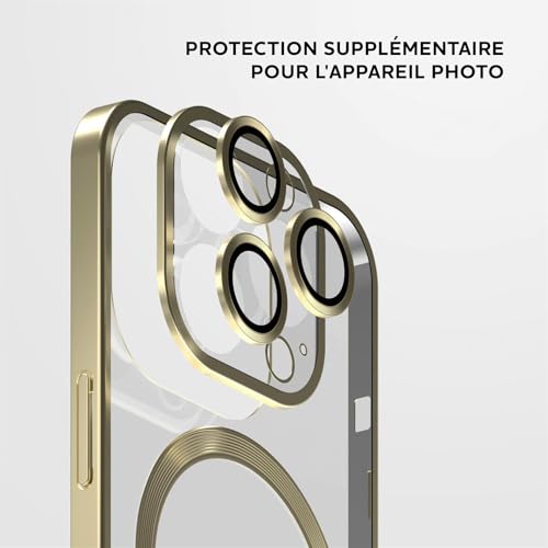 Coque transparente iPhone 14 Pro Max pour chargement induction au bureau et maison