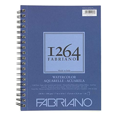 Fabriano 1264 Watercolor Pad, 7 x 10, Bright White Cover