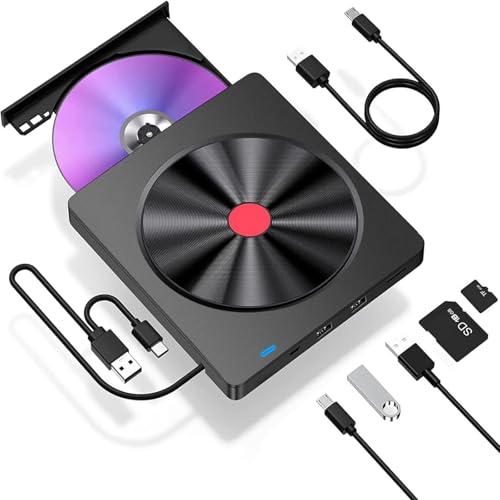 Lecteur Blu-Ray Externe 5 en 1 ultra fin avec graveur CD DVD pour étendre votre connectivité USB