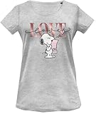 cotton division Damen Wopeanuts050 T-Shirt, Grau meliert, M