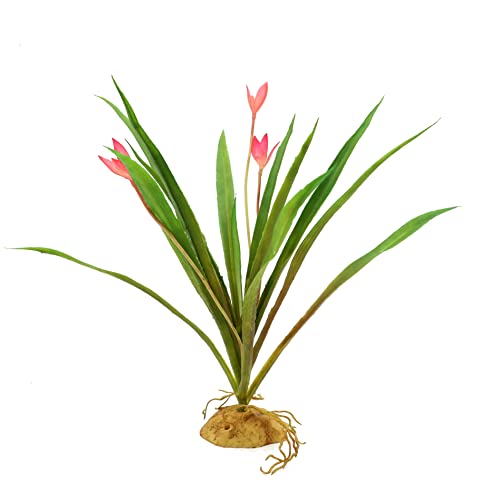 Jihaqua Reptile Plastic Plants Aquarium Plants Terrarium Decor Artificial Orchid Plant For Fish Tank Decorations (2) #TOP2