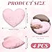 Remerry 4 Pcs Heart Shaped Cute Throw Pillows Faux Rabbit Fur Heart Pillow Fluffy Throw Cushion Decorative for Bedroom Bed Sofa Kid Girls Sleepover Part(Pink)