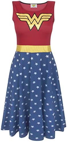 Wonder Woman Women's Cosplay Costume Dress Ladies Fancy Dress Party Red