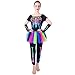 flatwhite Women's colorful Skeleton Halloween Costumes (L)